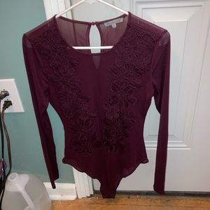 Charlotte Russe Maroon bodysuit